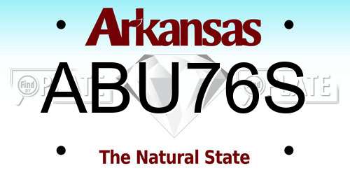 ABU76S Arkansas License Plate