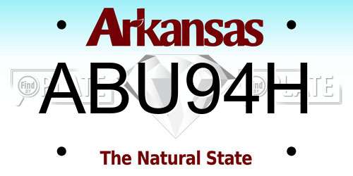 ABU94H Arkansas License Plate