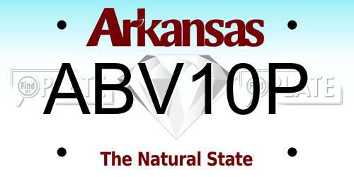 ABV10P Arkansas License Plate