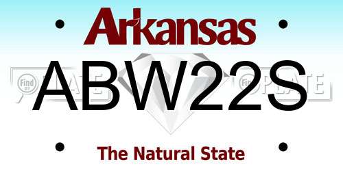 ABW22S Arkansas License Plate