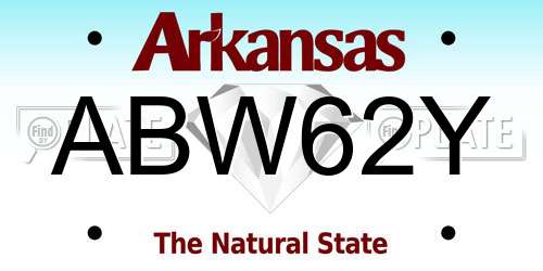 ABW62Y Arkansas License Plate