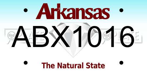 ABX1016 Arkansas License Plate