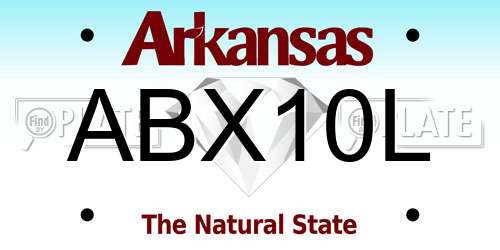 ABX10L Arkansas License Plate
