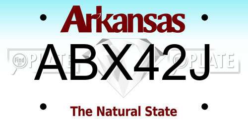 ABX42J Arkansas License Plate