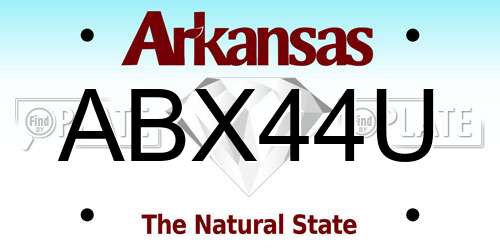 ABX44U Arkansas License Plate