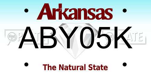 ABY05K Arkansas License Plate