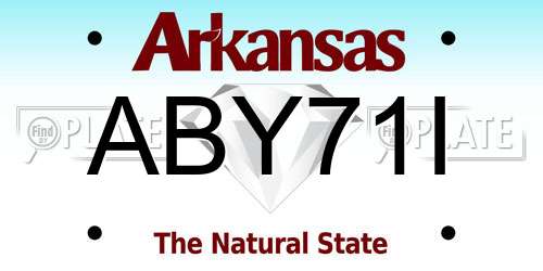 ABY71I Arkansas License Plate