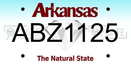 ABZ1125 Arkansas License Plate