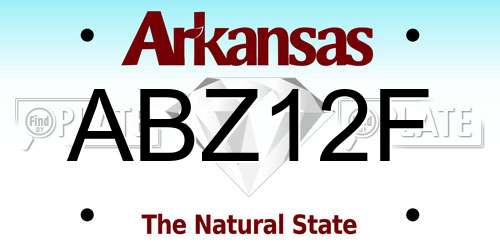 ABZ12F Arkansas License Plate