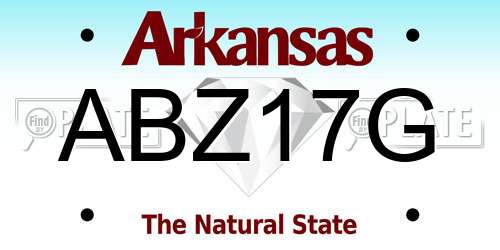 ABZ17G Arkansas License Plate
