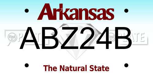 ABZ24B Arkansas License Plate