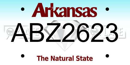 ABZ2623 Arkansas License Plate