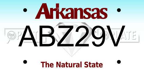 ABZ29V Arkansas License Plate