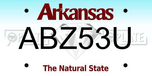 ABZ53U Arkansas License Plate