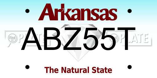 ABZ55T Arkansas License Plate