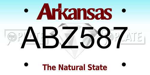 ABZ587 Arkansas License Plate