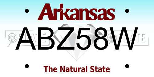 ABZ58W Arkansas License Plate