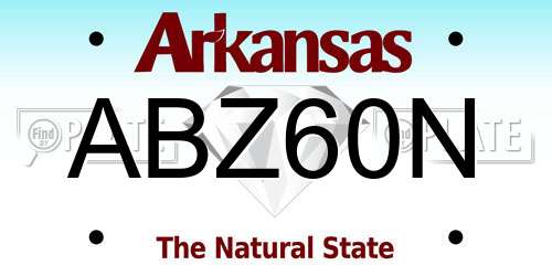 ABZ60N Arkansas License Plate