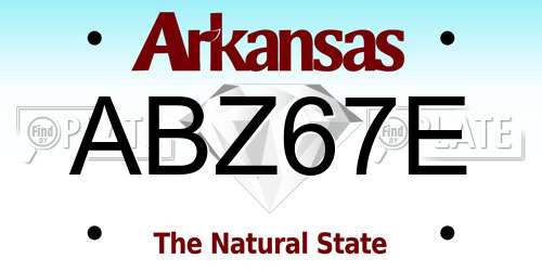 ABZ67E Arkansas License Plate