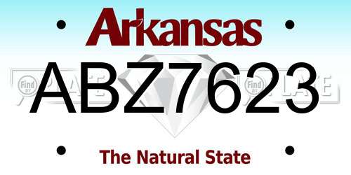 ABZ7623 Arkansas License Plate