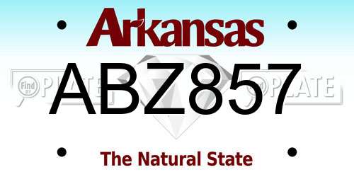 ABZ857 Arkansas License Plate