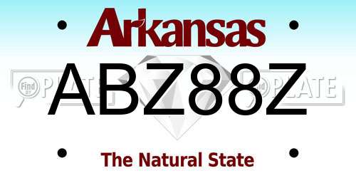 ABZ88Z Arkansas License Plate