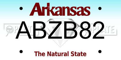 ABZB82 Arkansas License Plate