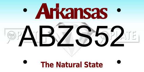ABZS52 Arkansas License Plate