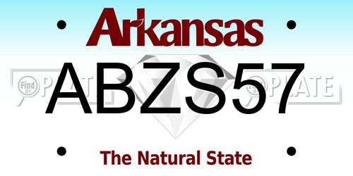 ABZS57 Arkansas License Plate