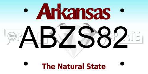 ABZS82 Arkansas License Plate