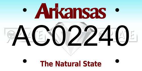 AC02240 Arkansas License Plate