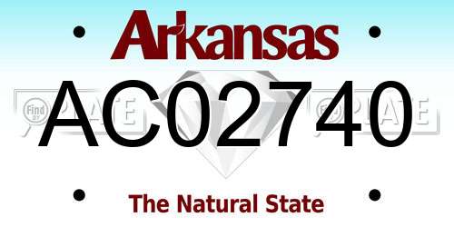 AC02740 Arkansas License Plate