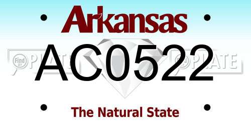 AC0522 Arkansas License Plate
