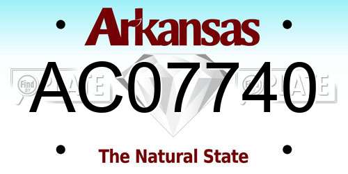AC07740 Arkansas License Plate