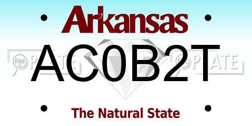 AC0B2T Arkansas License Plate