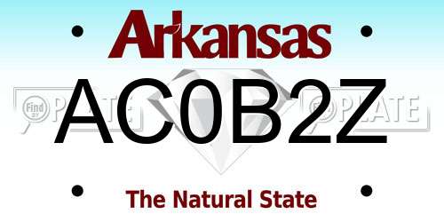 AC0B2Z Arkansas License Plate