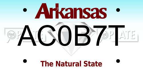 AC0B7T Arkansas License Plate
