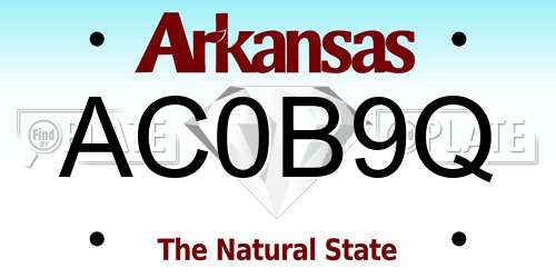 AC0B9Q Arkansas License Plate