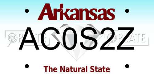 AC0S2Z Arkansas License Plate