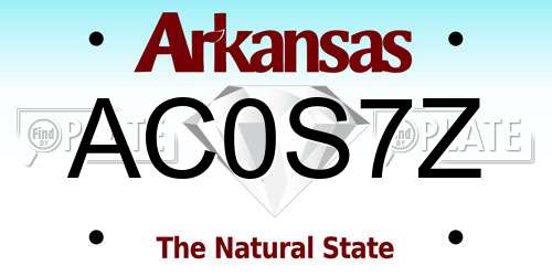AC0S7Z Arkansas License Plate