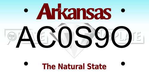 AC0S9O Arkansas License Plate