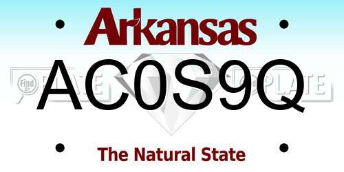 AC0S9Q Arkansas License Plate