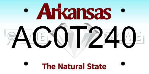 AC0T240 Arkansas License Plate