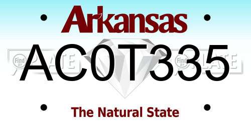 AC0T335 Arkansas License Plate