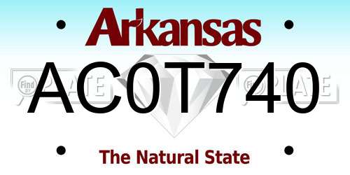 AC0T740 Arkansas License Plate