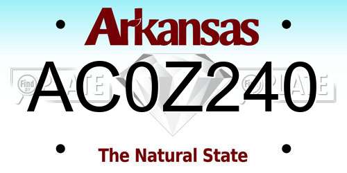 AC0Z240 Arkansas License Plate