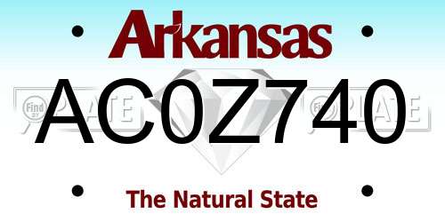 AC0Z740 Arkansas License Plate