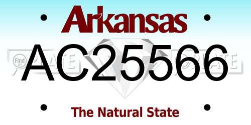 AC25566 Arkansas License Plate