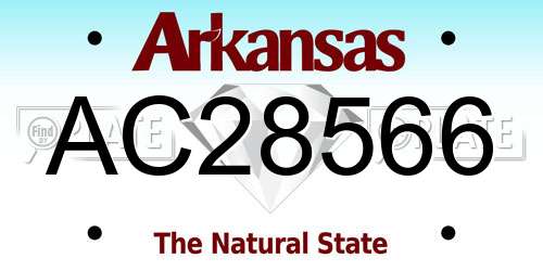 AC28566 Arkansas License Plate