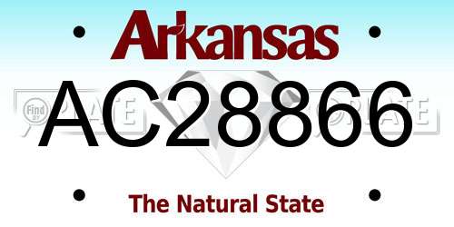 AC28866 Arkansas License Plate